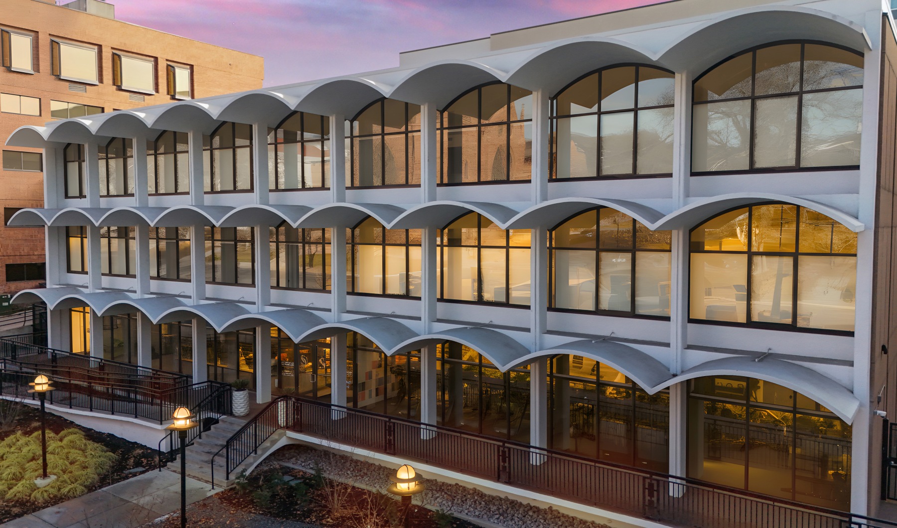 An exterior view of The Source on South Temple apartments in Salt Lake City, Utah.